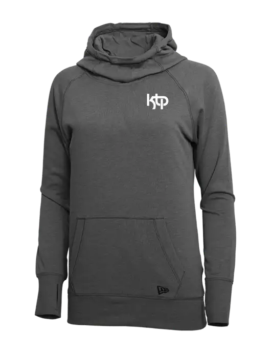 New Era Black Heather Womens Tri-Blend Fleece Pullover Hoodie w/KTP Logo