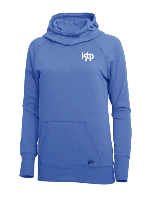 New Era Royal Heather Womens Tri-Blend Fleece Pullover Hoodie w/KTP Logo