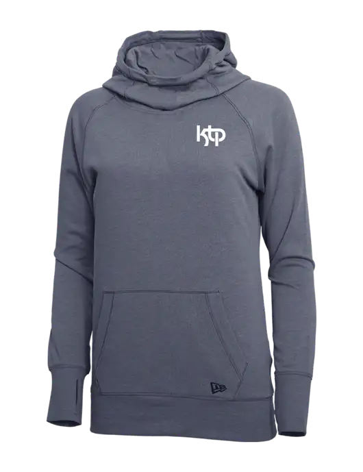 New Era True Navy Heather Womens Tri-Blend Fleece Pullover Hoodie w/KTP Logo