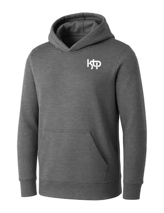 Womens Medium Grey Heather Core Fleece Pullover Hooded Sweatshirt w/KTP Logo