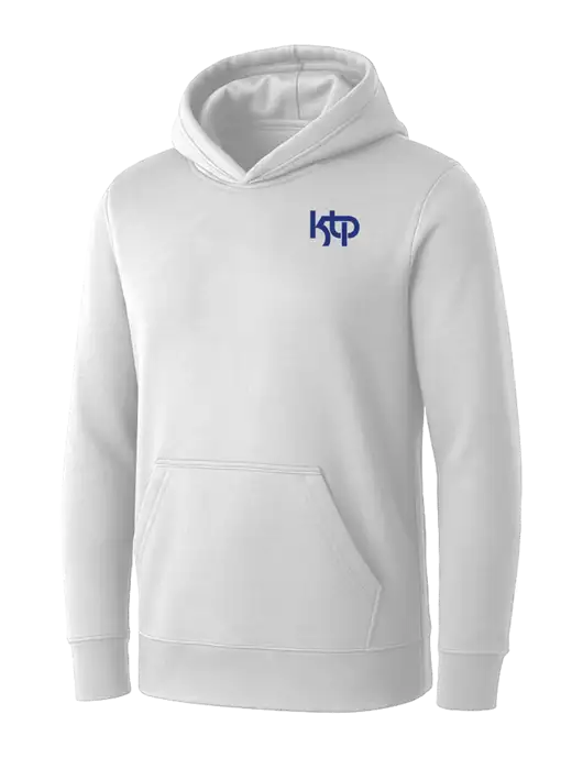 Womens White Core Fleece Pullover Hooded Sweatshirt w/KTP Logo