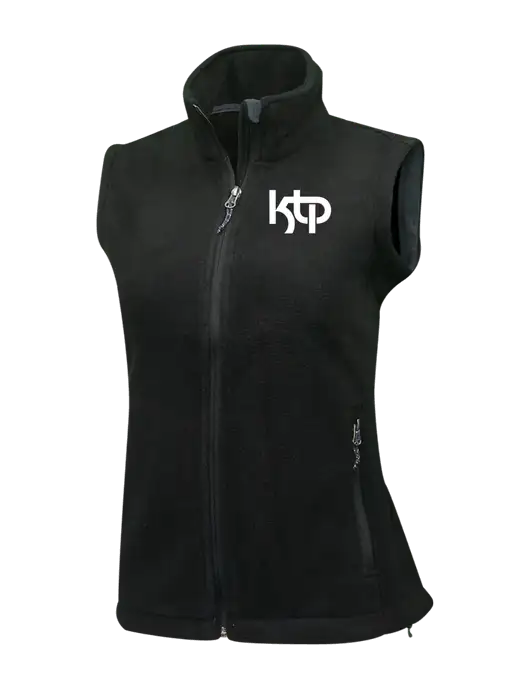 Womens Black Fleece Vest w/KTP Logo