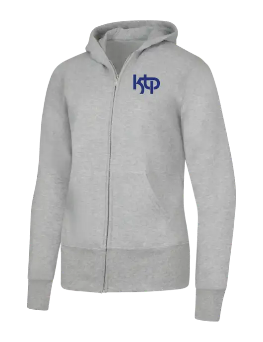 Grey Heather Womens Core Fleece Full-Zip Hooded Sweatshirt w/KTP Logo