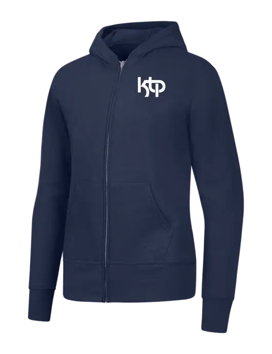 Navy Womens Core Fleece Full-Zip Hooded Sweatshirt w/KTP Logo