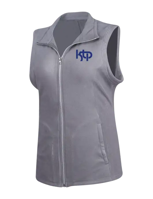 Medium Grey Womens Microfleece Vest w/KTP Logo