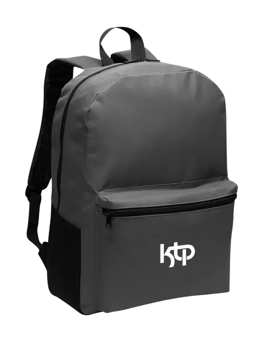 Casual Dark Charcoal Lightweight Laptop Backpack w/KTP Logo