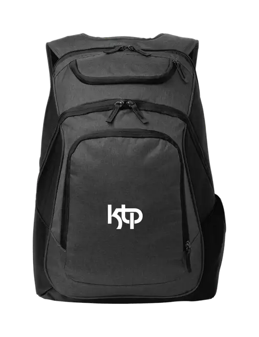 Executive Graphite Heather/Black Laptop Backpack w/KTP Logo