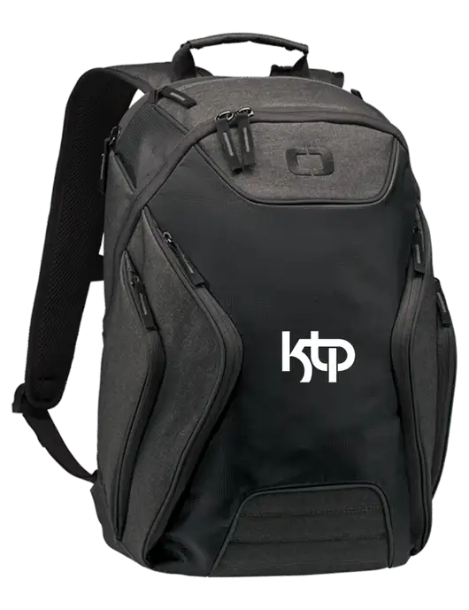 OGIO Black/Heather Grey Hatch Laptop Backpack
 w/KTP Logo