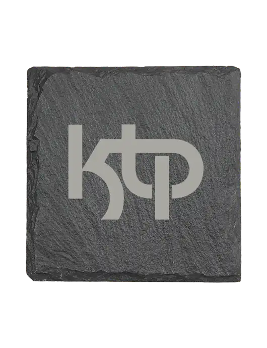 Square Slate Coaster, 4 x 4 w/KTP Logo