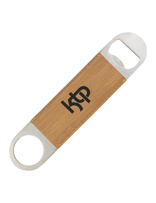 Bamboo Leatherette Bottle Opener w/KTP Logo