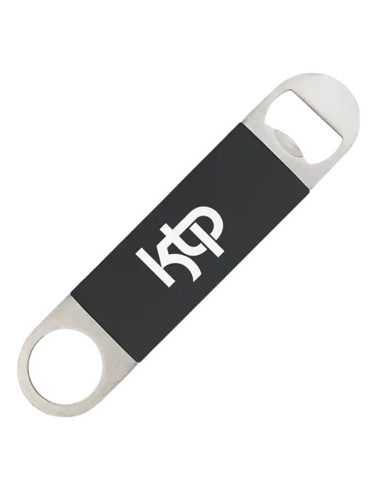 Black Bottle Opener with Silicone Grip w/KTP Logo