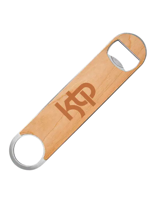 Bottle Opener w/Wood Veneer, 7 x 1.2 w/KTP Logo