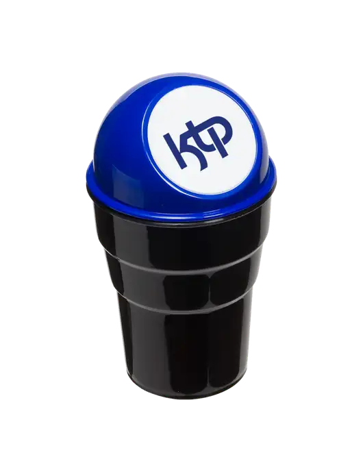 Blue Car Cup Holder Trash Can w/KTP Logo