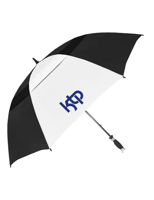 Black/White Vented Typhoon Tamer Golf Umbrella w/KTP Logo