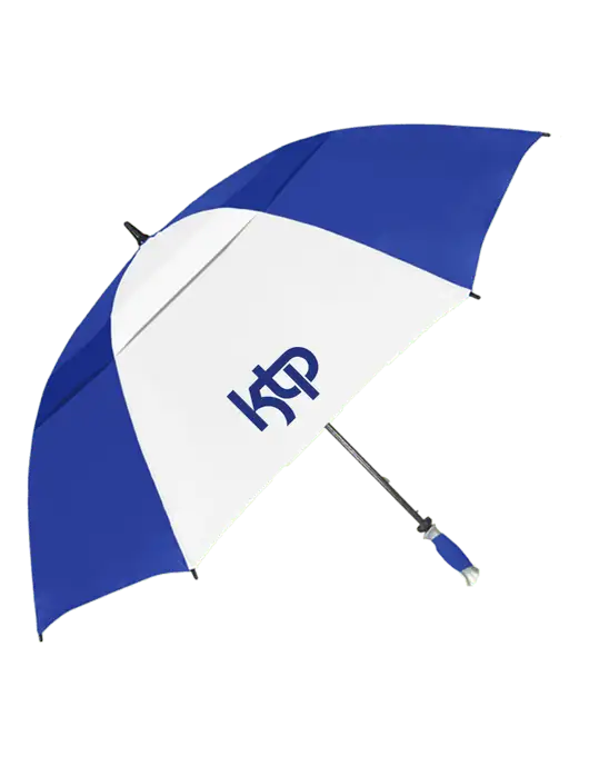 Royal/White Vented Typhoon Tamer Golf Umbrella w/KTP Logo