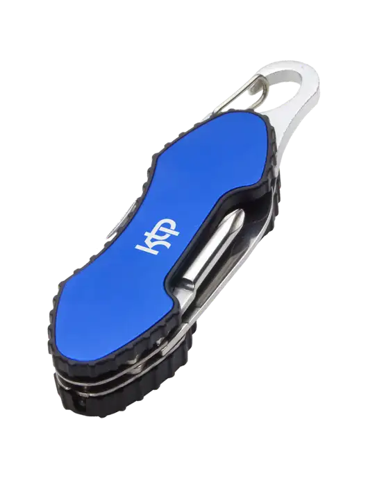 Blue 6 in 1 Tool with Carabiner w/KTP Logo