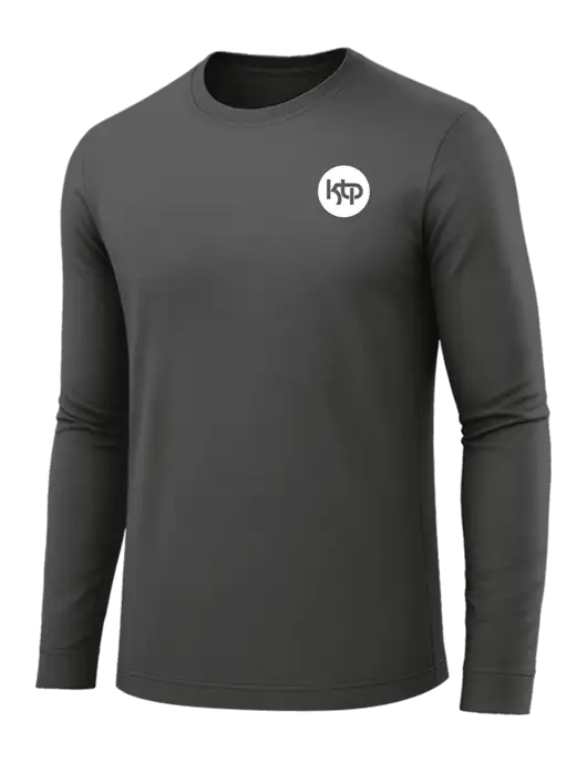 Long Sleeve Dark Grey PosiCharge Competitor Tee w/KTP Logo