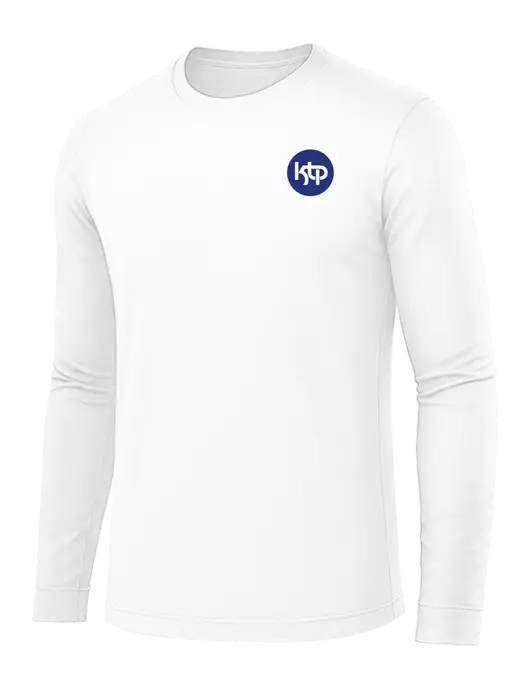 Long Sleeve White PosiCharge Competitor Tee w/KTP Logo