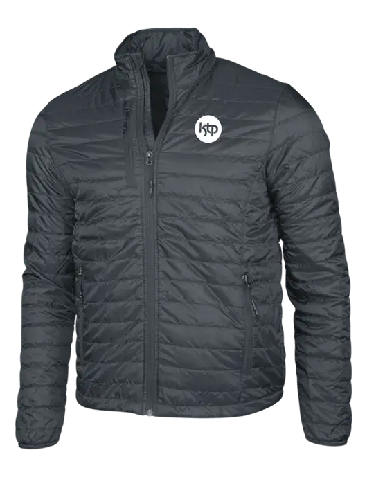 Dark Grey Puffy Packable Jacket w/KTP Logo