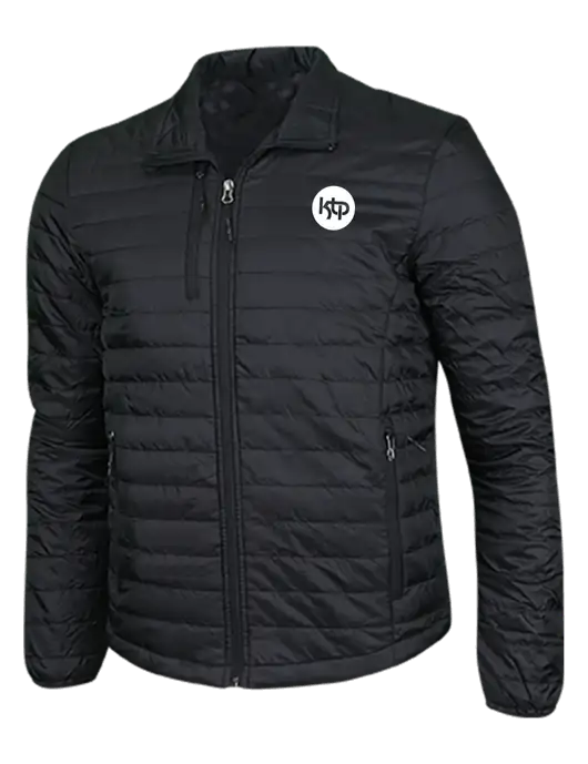 Deep Black Puffy Packable Jacket w/KTP Logo