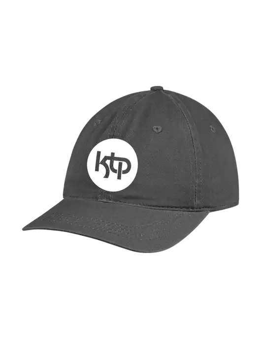 Garment Washed Unstructured Twill Charcoal Cap w/KTP Logo