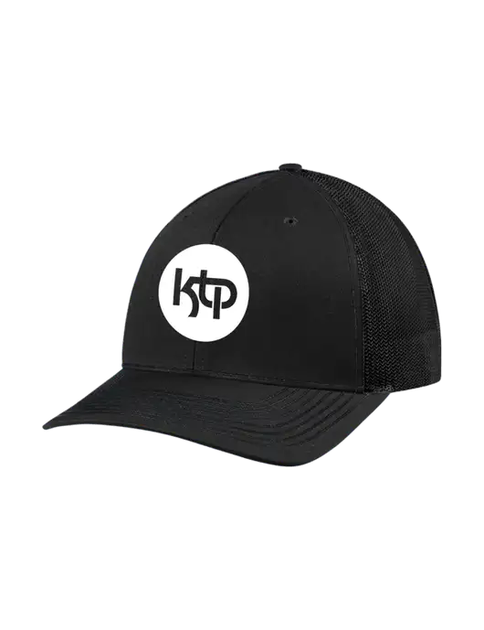 Richardson Adjustable Snapback Original 112 Trucker Cap Black w/Black Mesh w/KTP Logo