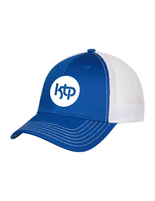 Royal & White Mesh Trucker Cap Snap Back w/KTP Logo