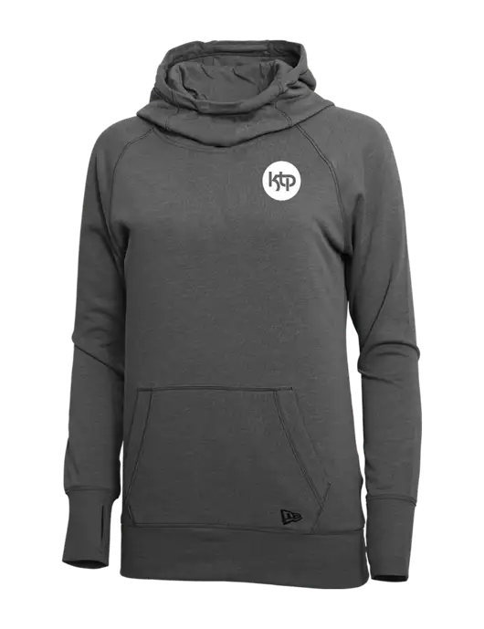 New Era Black Heather Womens Tri-Blend Fleece Pullover Hoodie w/KTP Logo