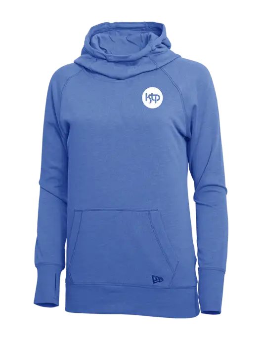 New Era Royal Heather Womens Tri-Blend Fleece Pullover Hoodie w/KTP Logo