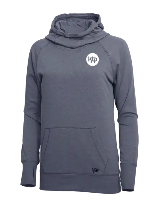 New Era True Navy Heather Womens Tri-Blend Fleece Pullover Hoodie w/KTP Logo