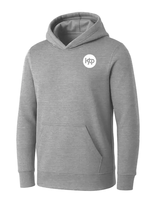 Womens Light Grey Heather Core Fleece Pullover Hooded Sweatshirt w/KTP Logo