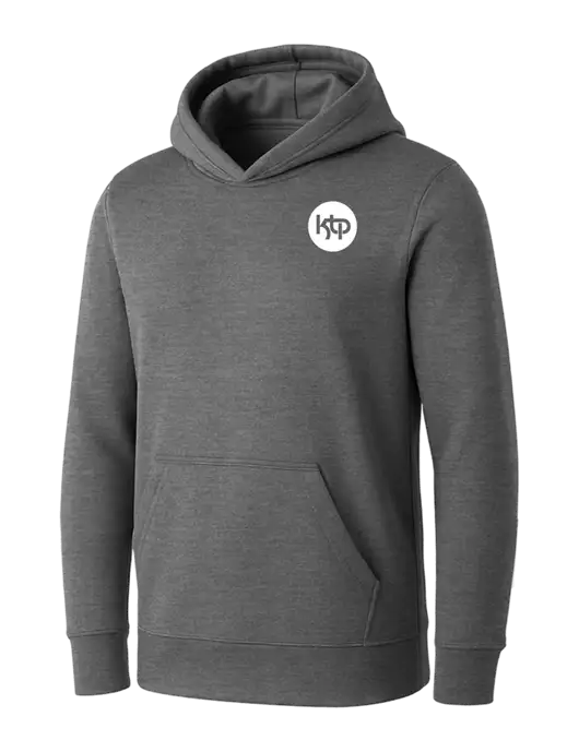 Womens Medium Grey Heather Core Fleece Pullover Hooded Sweatshirt w/KTP Logo