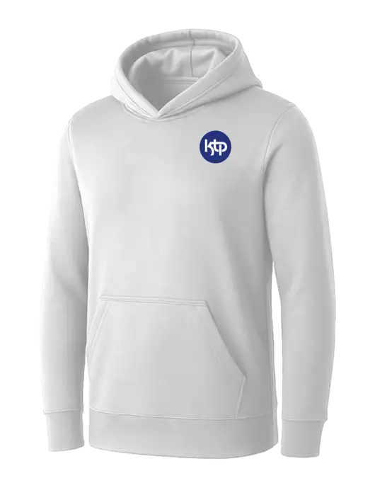 Womens White Core Fleece Pullover Hooded Sweatshirt w/KTP Logo