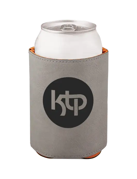 Grey Leatherette Beverage Holder w/KTP Logo
