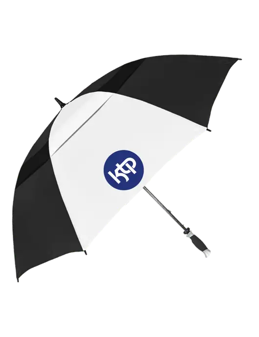 Black/White Vented Typhoon Tamer Golf Umbrella w/KTP Logo