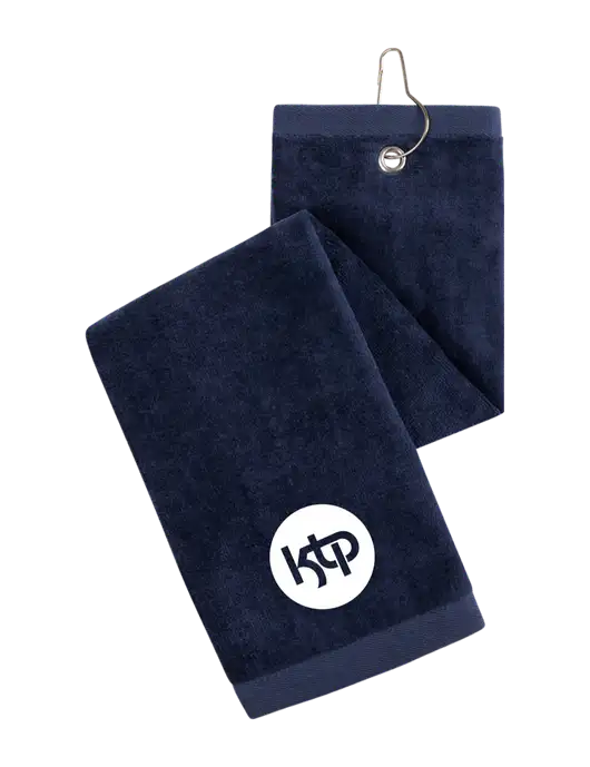 Navy Tri-Fold Golf Towel with Grommet w/KTP Logo