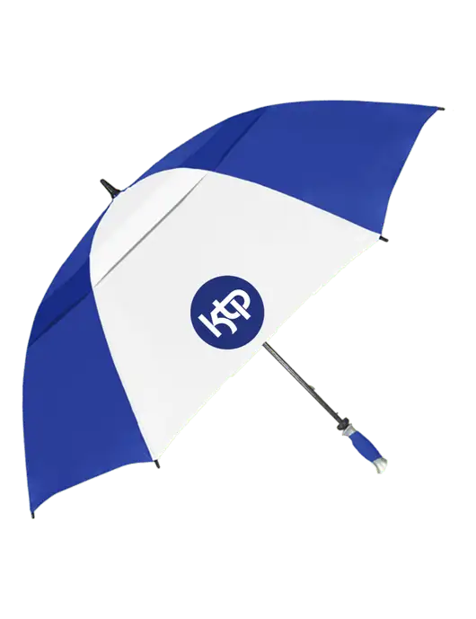 Royal/White Vented Typhoon Tamer Golf Umbrella w/KTP Logo